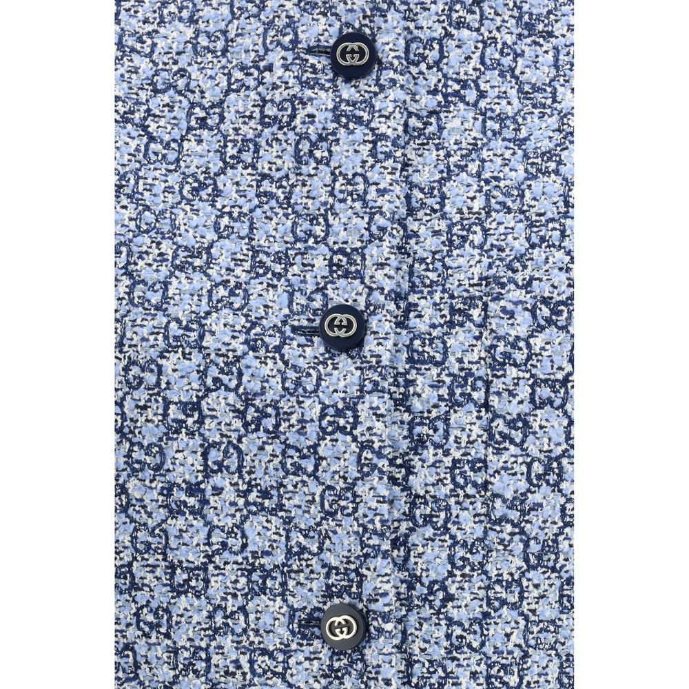 Giacca senza maniche in cotone blu
