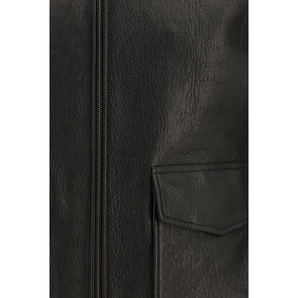 Black leather jacket