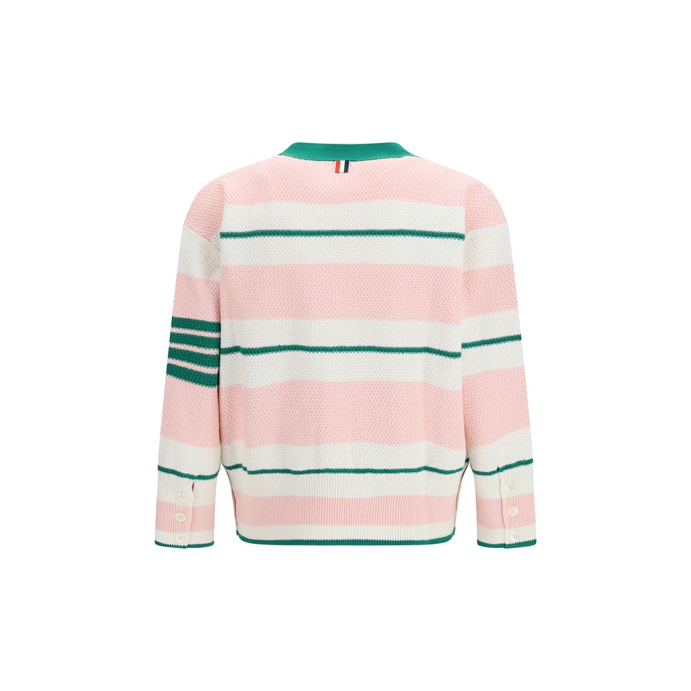 V-neck striped cardigan