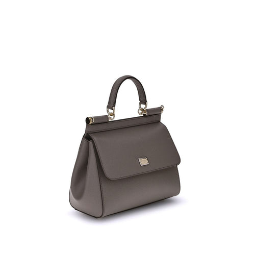Borsa in pelle grigia