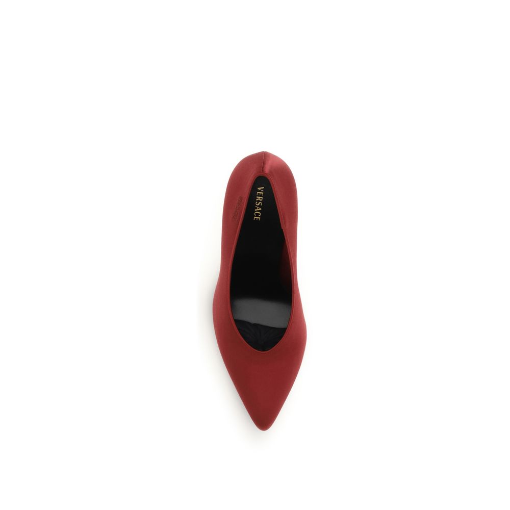 High-heeled viscose pumps