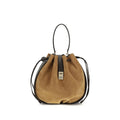 Borsa a secchiello in pelle scamosciata
