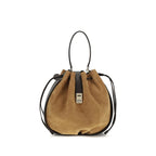 Borsa a secchiello in pelle scamosciata