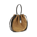 Borsa a secchiello in pelle scamosciata