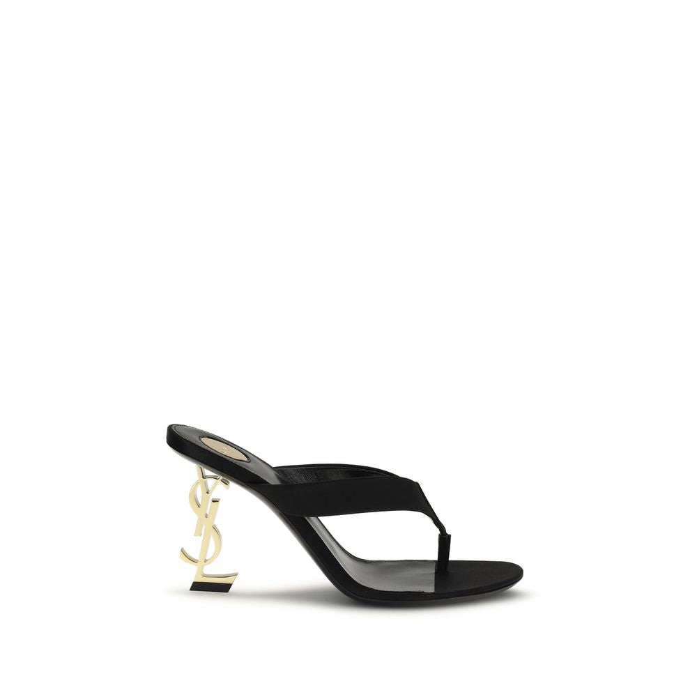 Black satin heels