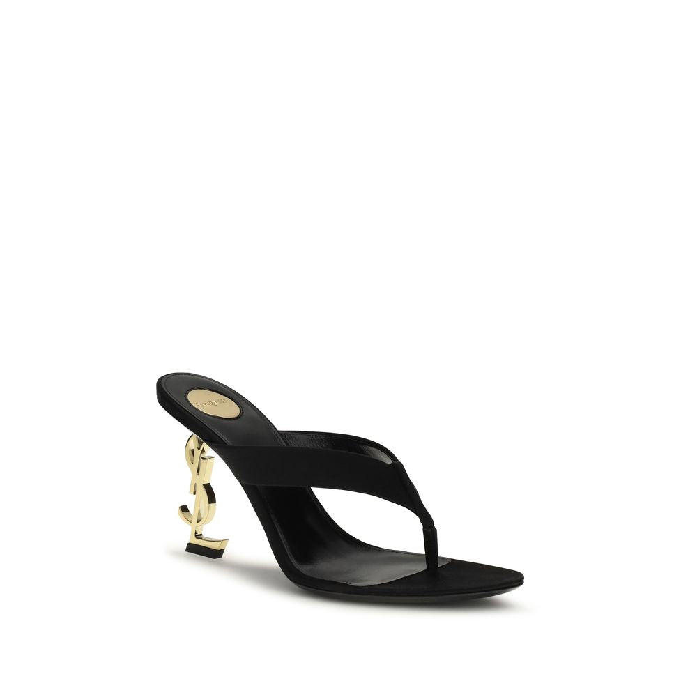 Black satin heels