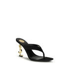 Black satin heels