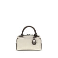 Raffia and leather handbag
