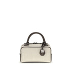 Raffia and leather handbag