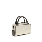 Raffia and leather handbag