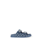 Sandali con logo GG in denim