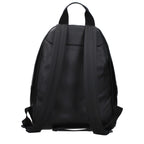 Zaino nero in pelle con logo frontale