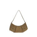 Beige calf leather shoulder bag