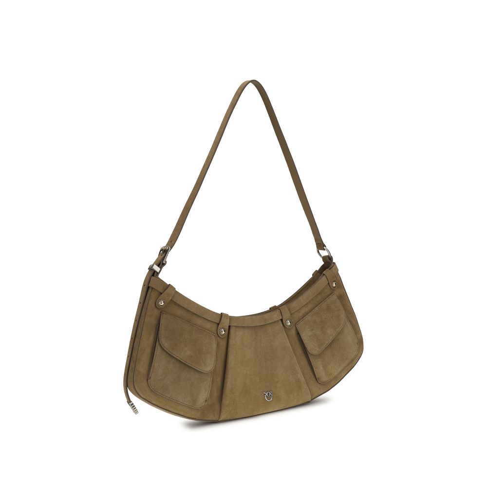 Beige calf leather shoulder bag