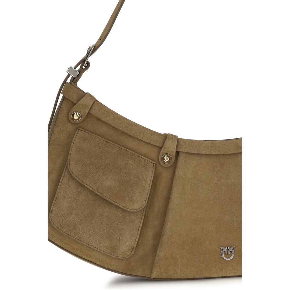 Borsa a tracolla beige in pelle di vitello
