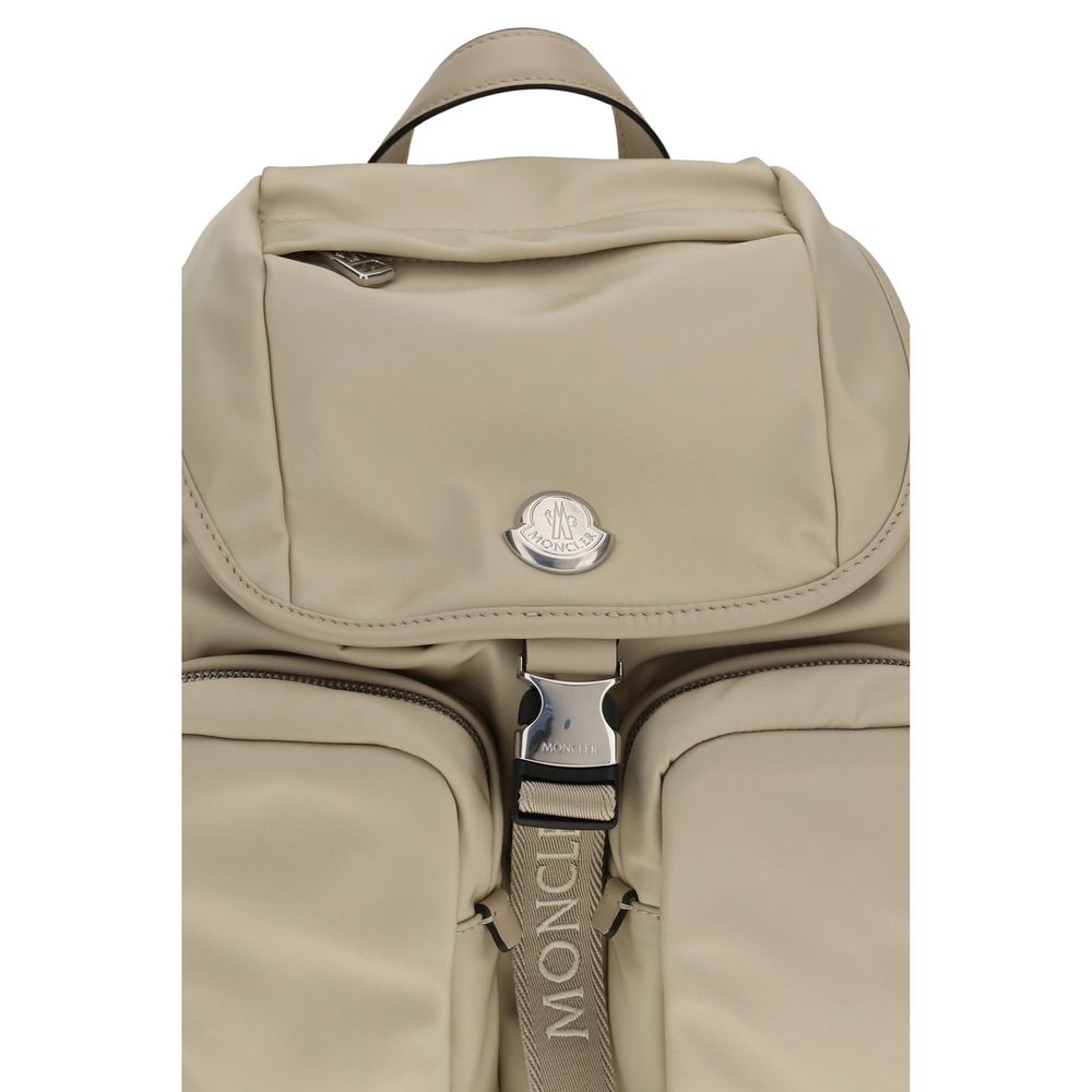 Beige polyamide backpack