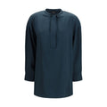 Blue silk blouse
