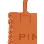 Orange cotton shoulder bag