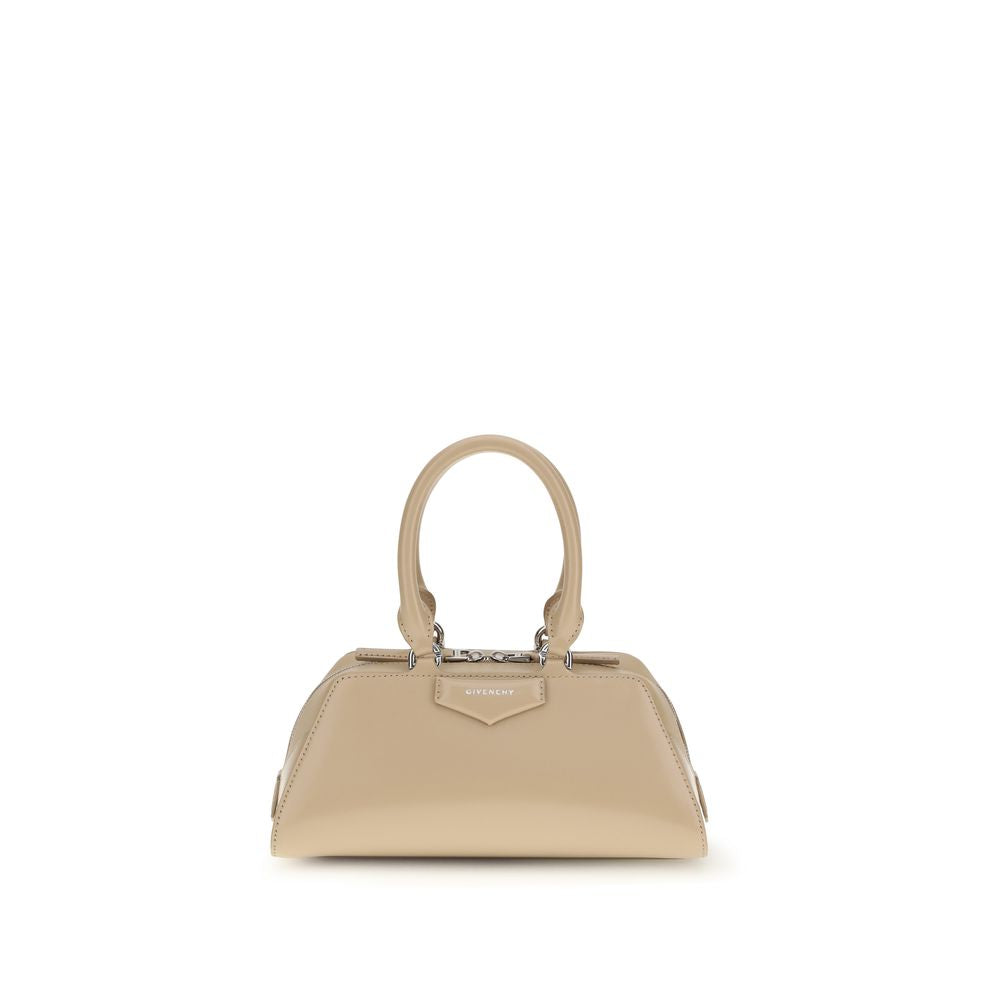 Beige calf leather handbag