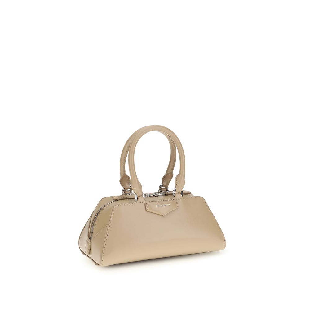 Beige calf leather handbag