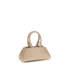 Beige calf leather handbag