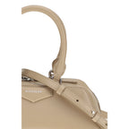 Beige calf leather handbag