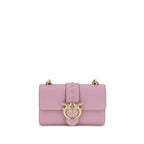Borsa a tracolla rosa in pelle
