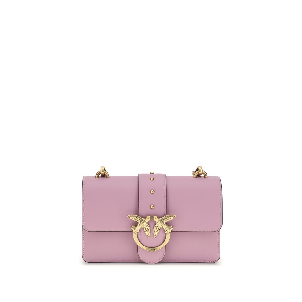 Borsa a tracolla rosa in pelle
