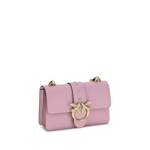 Borsa a tracolla rosa in pelle