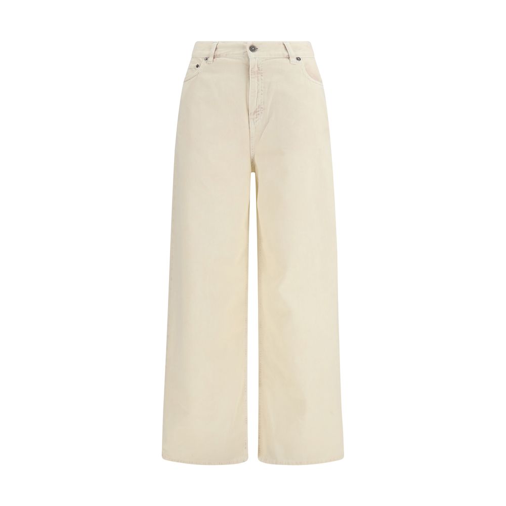 Wide-leg cotton denim
