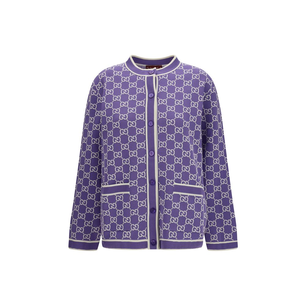 Cardigan viola con motivo GG