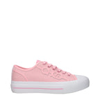 Sneakers basse in tessuto rosa