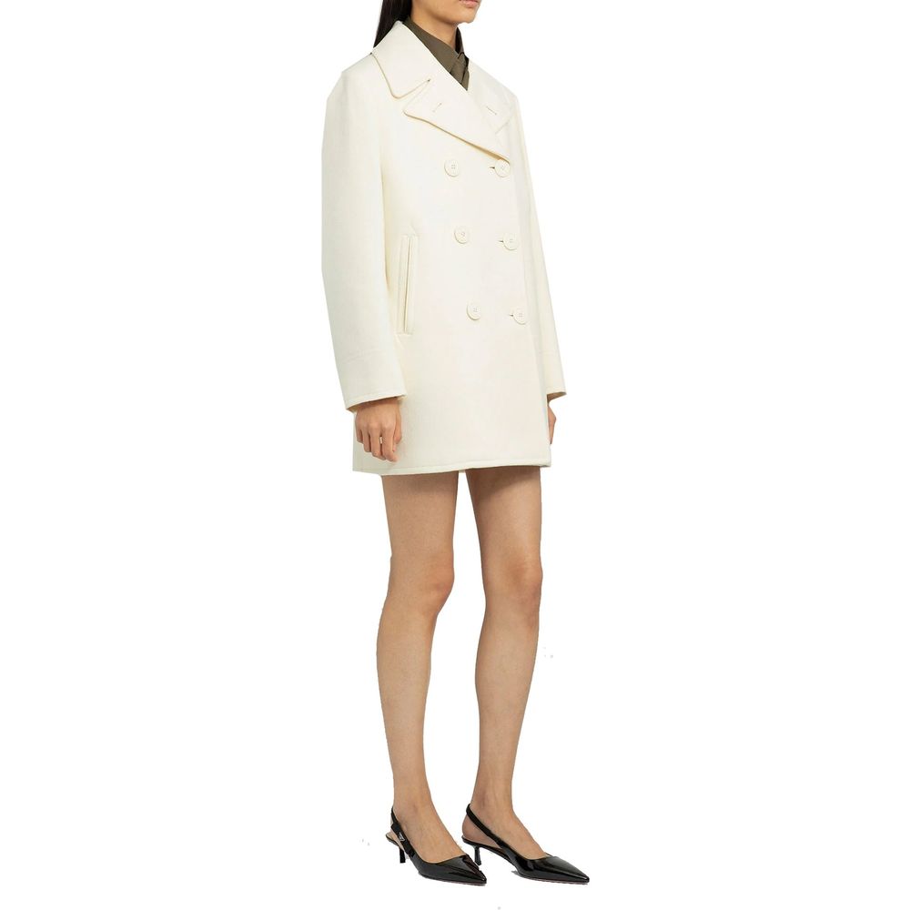 White wool coat