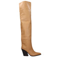 Stivali beige in pelle