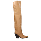 Stivali beige in pelle