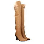Stivali beige in pelle