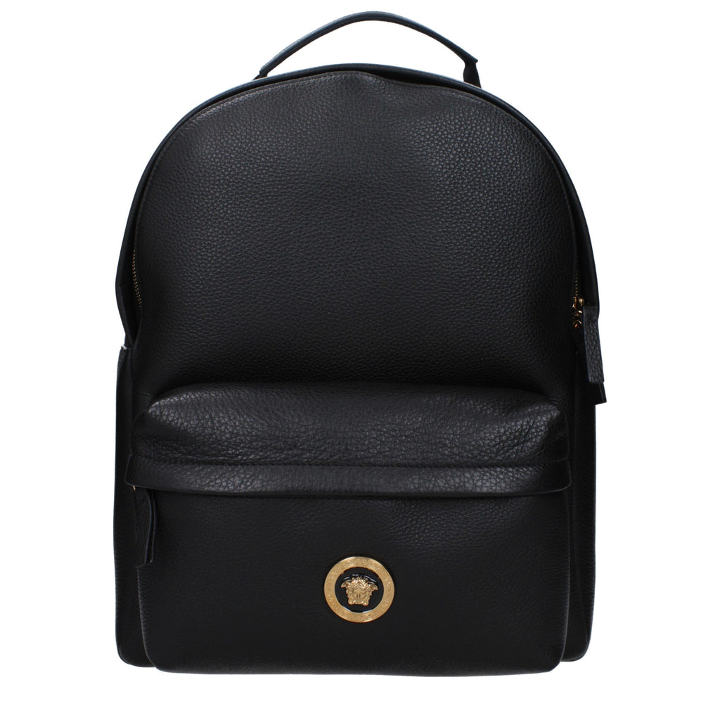 Black leather backpack