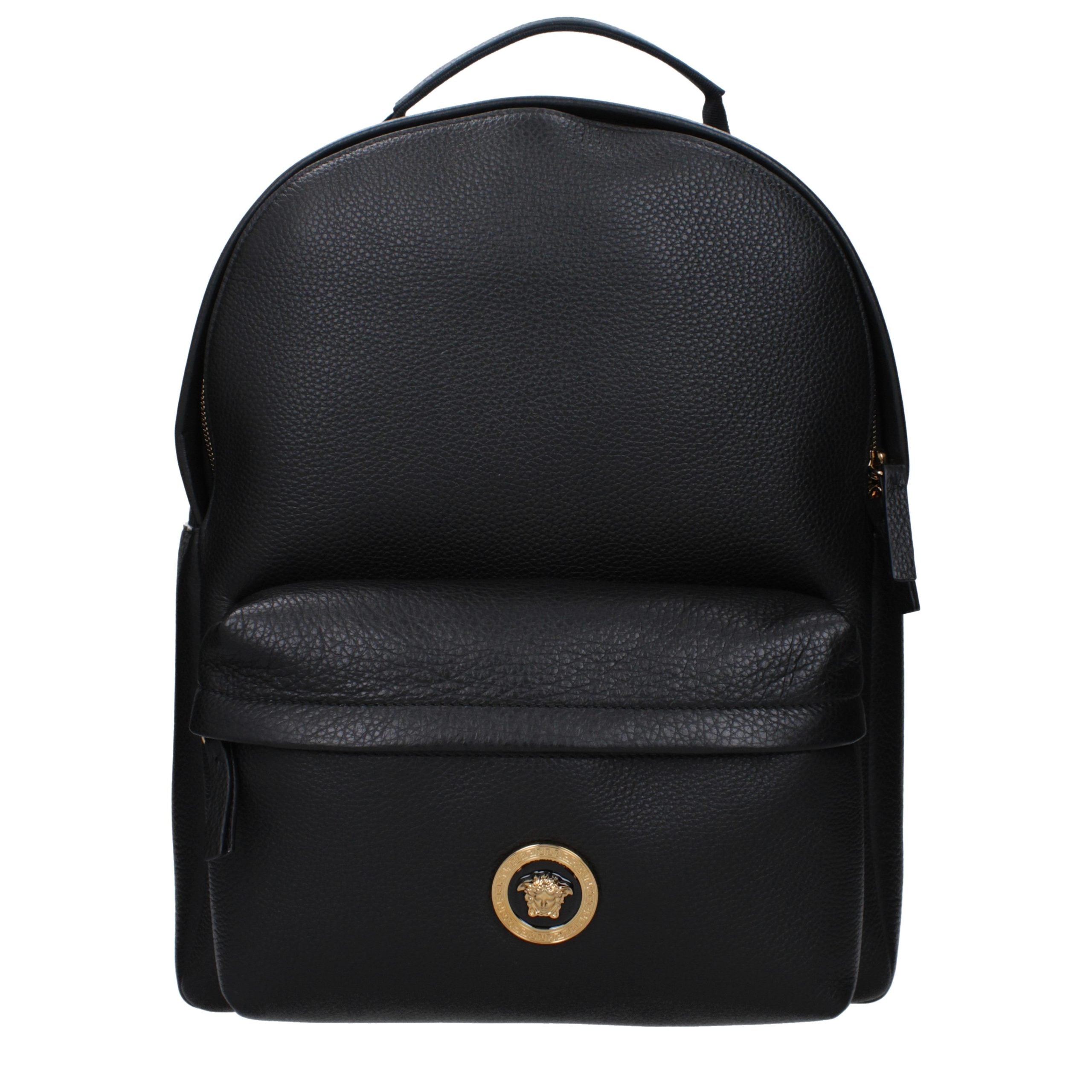 Black leather backpack