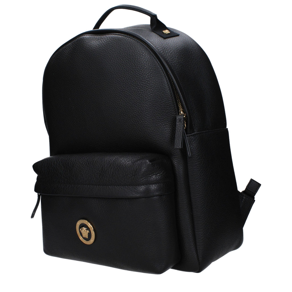 Black leather backpack