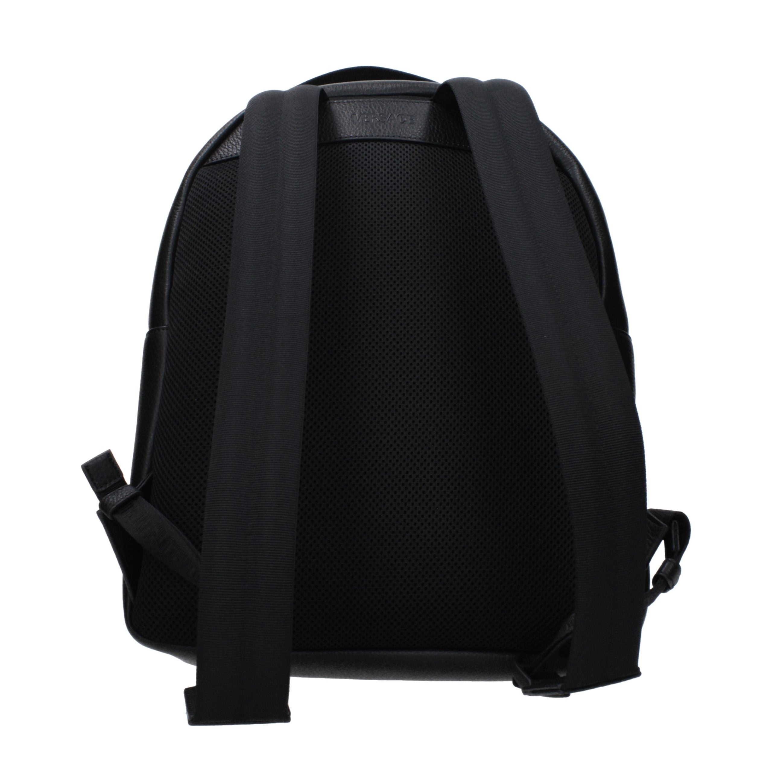 Black leather backpack