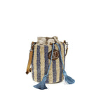 Blue raffia backpack