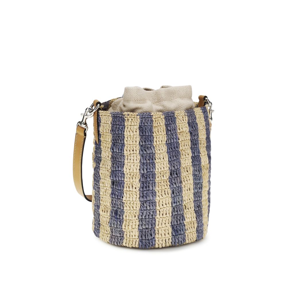 Blue raffia backpack