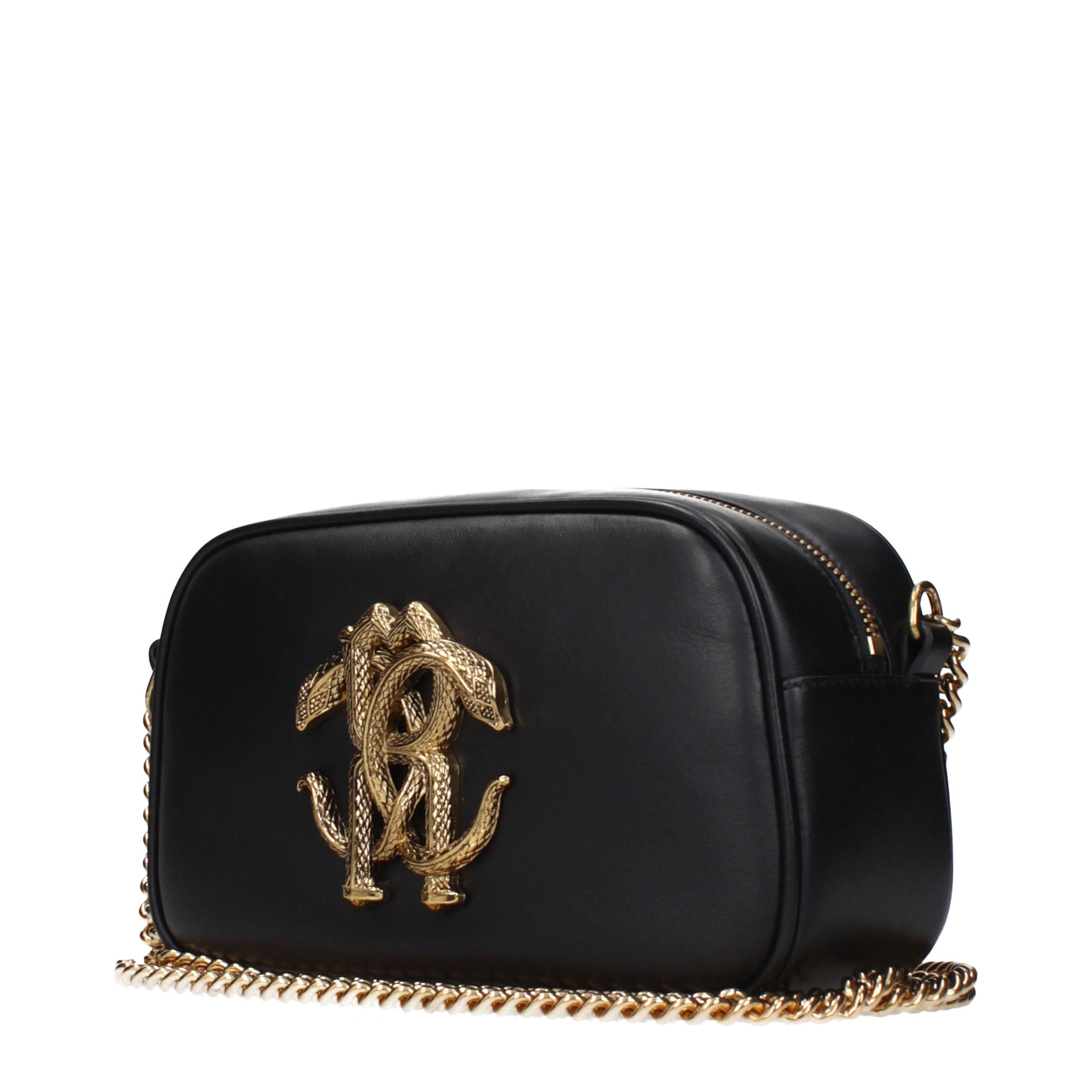 Black leather shoulder bag