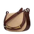 Beige raffia shoulder bags