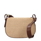 Beige raffia shoulder bags