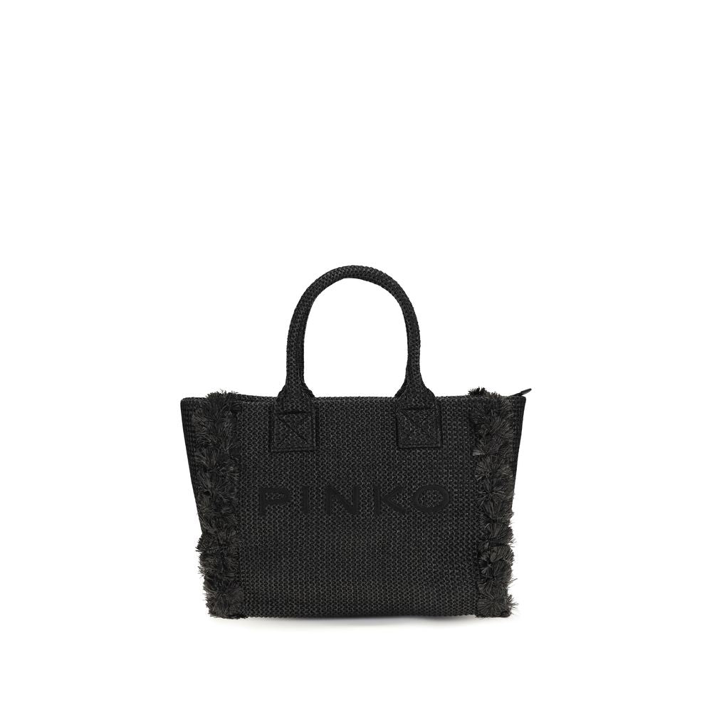 Black beach tote bag