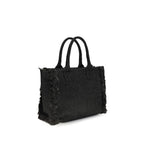 Black beach tote bag