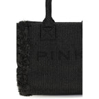 Black beach tote bag
