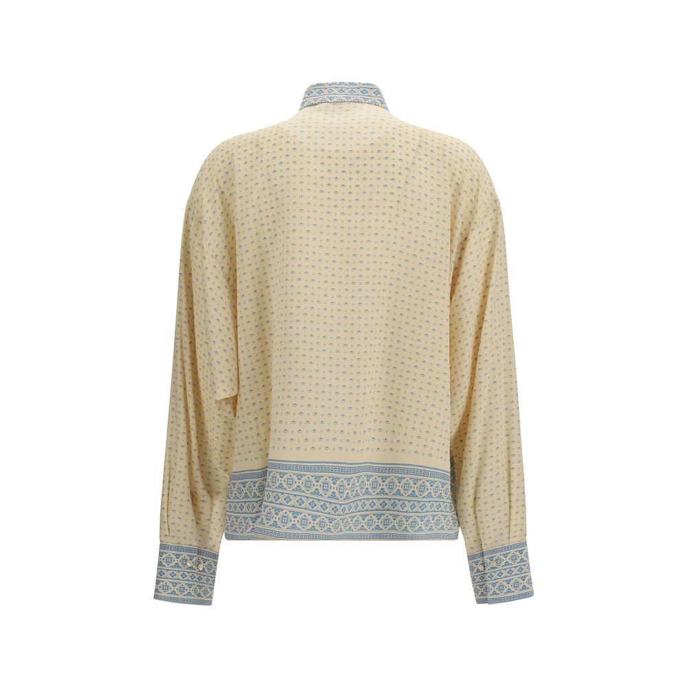 Camicia in seta con stampa geometrica