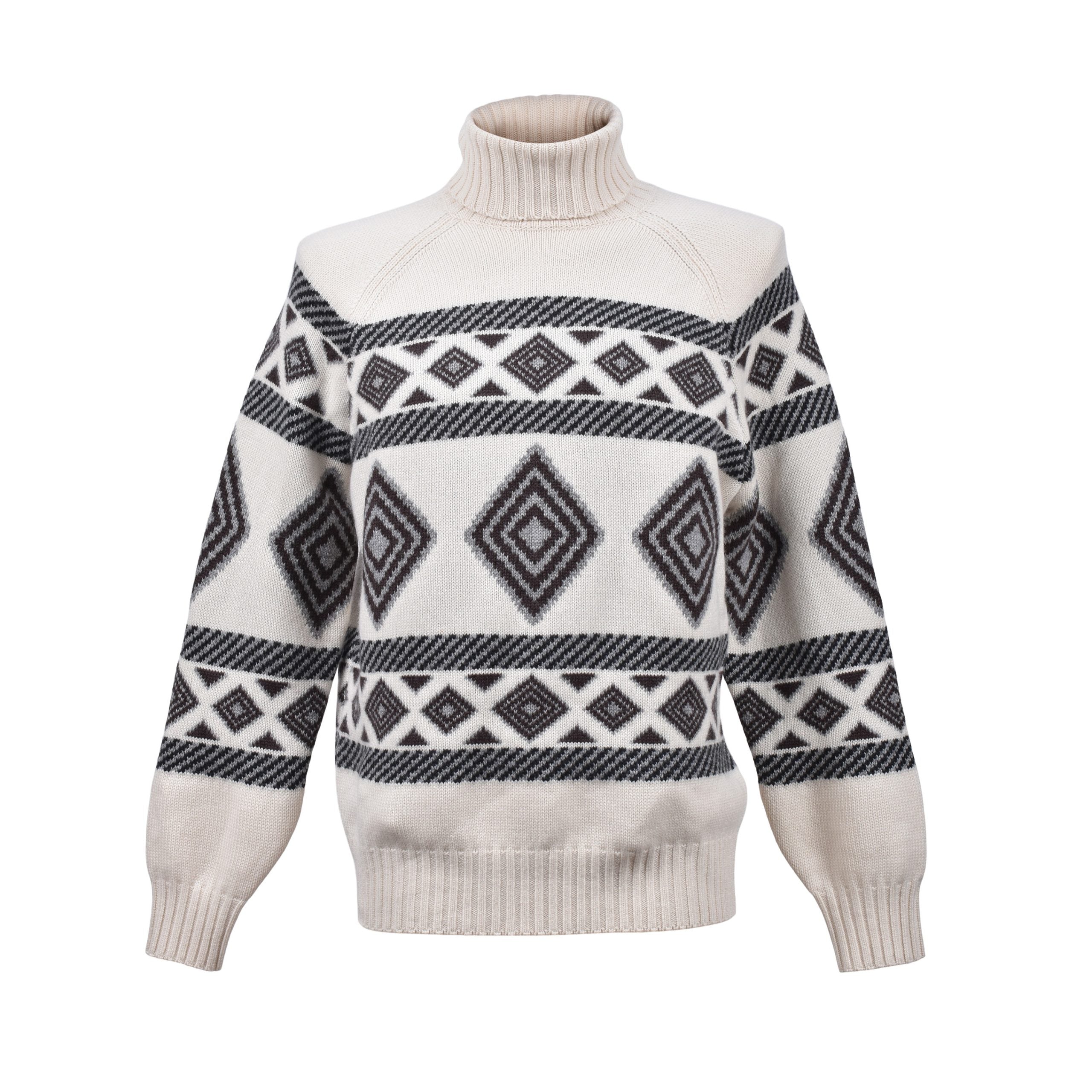 Two-tone cashmere sweater
